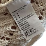 American Eagle Cream Open Knit Cropped Sweater Women's M Neutral Pullover Cozy Photo 3