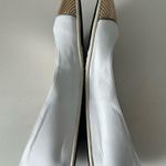 Jimmy Choo Waine Embellished White Leather and Gold Chainmail Ballet Flats 38.5 Photo 5