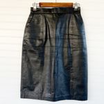 wilson's leather Vintage Pencil Skirt size 10 Black Pockets Split Button & Zip Photo 0