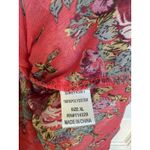 Poetry Floral Ruffle Blouse Top Womens Coral Pink Sheer Summer Size XL Photo 3