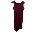 Betabrand No Sweat Sleeveless Burgundy Red Asymmetrical Sheath Dress Size XS Photo 2