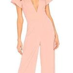 Revolve Light Pink Deep V jumpsuit  Photo 0