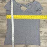 Rachel Zoe Blue & White Striped Short Sleeve V-Neck Key Hole Back Tee Size M Photo 6