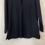 Boston Proper NWT  Black‎ Wrinkle Free Long Sleeve Cut Out Top Size Medium Photo 4