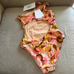 Zimmermann  One-shoulder buckled printed swimsuit size 0 US 2-4 peach Photo 4