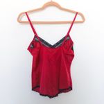 Y2K Coy Womens Cami Top Size S Red Black Lace Lingerie Coquette Party Photo 3