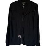 Harley Davidson Black Pink Rhinestone Embroidery Full Zipper Jacket Sweater Lrg Photo 0