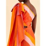 Farm Rio  Party Stripes Multicolor One Shoulder Maxi Dress Photo 3