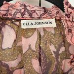 Ulla Johnson RARE Celestia Floral Batik Print Midi Dress Olive Ruffl Silk Size 6 Photo 11