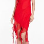Amanda Uprichard Chelsey Dress in Silk Chiffon Red Photo 0