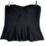 EXPRESS ‎ Shirt Womens 6 Black Peplum Romantic Feminine Neutral Dark Fairy Edgy Photo 0