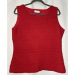 Calvin Klein Calvin Klein Top Size XL Red Tonal Wave Textured Fabric Lined Sleeveless Photo 0