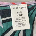 Anne cole  Floral Tropical Oversize V-Neck Top in Green and Black XS Small Photo 3