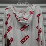 On Fire Womens Hooded Shirt Plus Size 1X White Pullover Photo 5