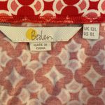 Boden Edie Jersey Swing Skirt w Pockets Red Pink Geometric Size 8 LONG Photo 1