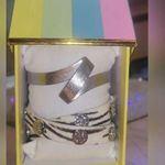 Rustic Cuff Set of 2 Bracelets, One Silver Cuff, One Zebra Snap Photo 0