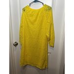 Tacera Women's Dress Yellow Medium Bright Lace Long Sleeve Work Office M Photo 3