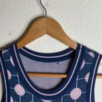 Red Valentino  Garavani Blue & Pink Polk-a-dot/Striped‎ Printed Mini Dress Photo 7