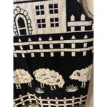 Y2K Folk Farmhouse Woven Checks Sheep Hearts Fringe Open Front Boho Cottagecore Black Size L Photo 11