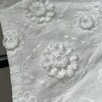 3D Flowers Embroidery White Floral Puff Sleeve Peplum Top 100% cotton Size M Photo 2