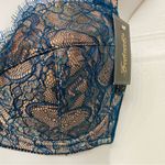 Frederick's of Hollywood Fredrick’s Of Hollywood Voluptuous Bra Padded Push Up 34DD Teal Shine Lace NEW Photo 2