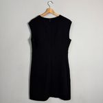 Club Monaco Sculptural Mini Dress Women's 10 Black Minimalist Neutral LBD Career Photo 4