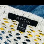 Apt. 9  black white colorblock netting sweater L Photo 3
