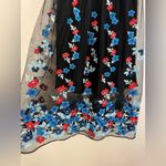 Maje  Jamie Black Floral Embroidered Tulle Midi Skirt size 1 Small $395 Photo 5