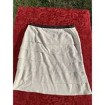 Larry Levine  Stretch  Skirt‎ Size 14 Tiered Pencil  Ruffle Skirt Beige Brown Photo 3