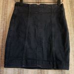 Free People  Black Denim Mini Skirt Size 2 Zip Small Women Bottoms Boho Photo 1