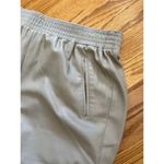 BCBGMAXAZRIA BCBGMAXAXRIA Faux leather khaki joggers M Seamed legs 2 pockets Elastic waist Photo 3