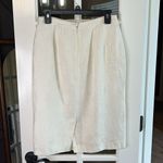 Harvé Benard HARVE BENARD Vintage White 100% Linen Jacquard Midi‎ Pencil Skirt Size 6 Photo 3