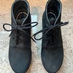 Dansko  Wedge Ankle Boots Booties LaceUp Black Suede Comfort Women 37/US 6.5 NWOT Photo 2