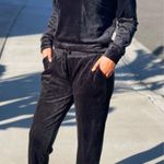 Black Velour Joggers/ Pullover Sweater Bundle Size M Photo 0