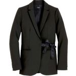 J.Crew NWT Petite Tie-Front Blazer in Black Four Season Stretch Jacket 2P Photo 4