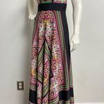 Eliza J Halter Maxi Dress Women's 4 Scarf Print Colorful Lined Long Pink Summer Photo 2