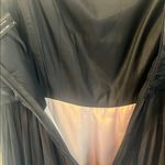 BCBGMAXAZRIA BCBG Strapless silk gown maxi floor length black flowy bow size 2P 2 Petite Photo 8