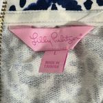 Lilly Pulitzer Skipper Popover Bright Navy Tons of Fun Half Zip Size L Photo 7