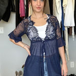 Avidlove Lace Sheer Tie-Front Kimono Cardigan Photo 0