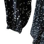 Gap Flowy Long Sleeve Mini Dress – Black & White Dotted, Size Medium Photo 5