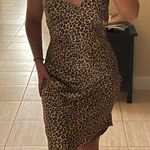 Audrey 3+1 Slip Silk Leopard Print Midi Dress Photo 0