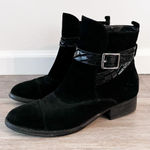Donald j pliner black leather suede western buckle‎ ankle boots Size 8.5 Photo 0