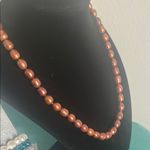 Freshwater Baroque Dyed GSJ Silver Pearl Necklace Stretch Bracelets 6 Piece Set Brown Photo 1