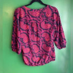 Loft Lightweight 3/4 Sleeve Blouse Paisley Cute! Size Small EUC! Photo 4