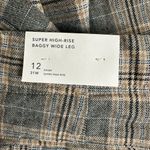 American Eagle Super High Rise Baggy Wide Leg Plaid Trousers 29” size 12 SHORT Photo 5