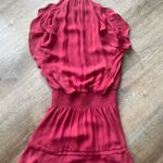 Parker  Pink/Red Silk Halter Mini Dress XS Ruffle Tiered Cocktail Y2K retro  Photo 4