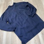 Vintage Silk Jacket double breasted long womens Blue (large) vintage classic Photo 4