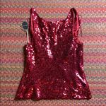 NWT VTG MESMERIZE SEXY RED SILK SEQUIN DRAPE NECK TOP Size L Photo 6