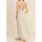 Lush Clothing Lush Halter Top Printed Open Back Maxi Dress Ash Mauve Small NEW Photo 1
