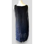Bellambia Dress Linen Blue Eyelet Trim Italy Beach Boho Bow Lagenlook Coverup M‌ Size M Photo 2